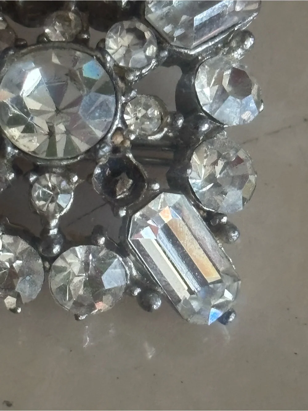 Retro 50s Rhinestone Brooch-As/Is - Picture 5 of 5